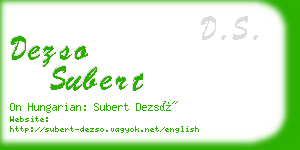 dezso subert business card